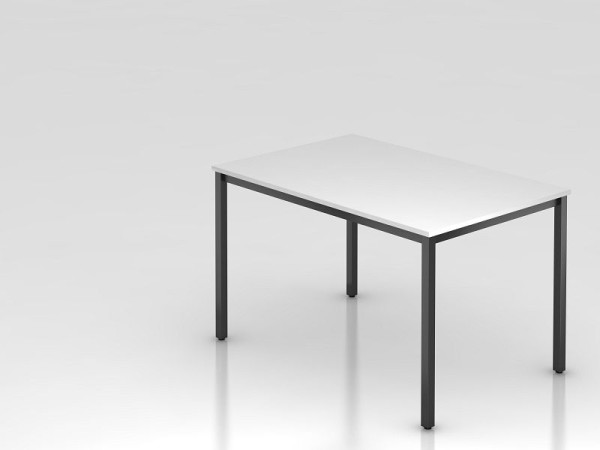 Hammerbacher vergadertafel 120x80cm wit/zwart vierkant, rechthoekige vorm, VDQ12/W/D