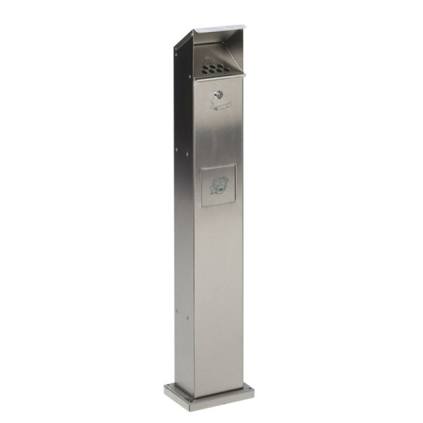 Stein HGS HGS combi-asbak -Cubo Sancia- 5 liter van RVS, om vast te schroeven, 16246