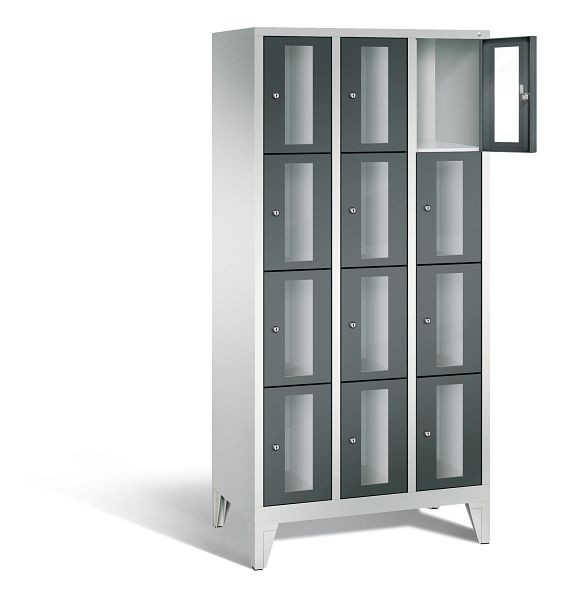 C+P lockerkast Classic, H1850xB900xD500mm, kleur: lichtgrijs / antracietgrijs, 8010A304 S10021