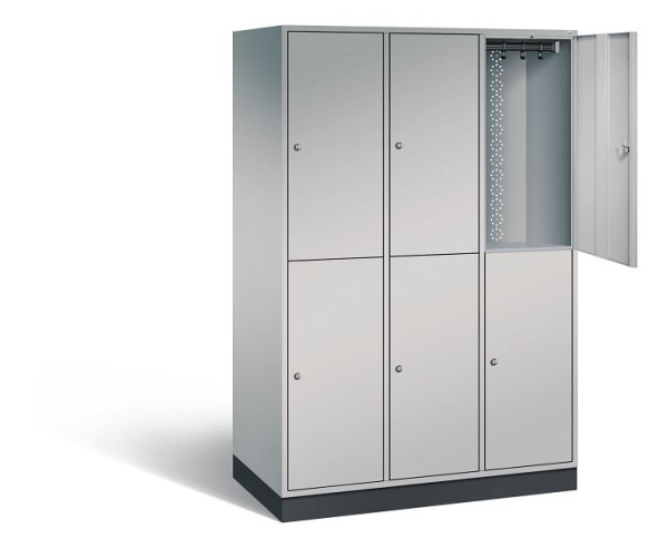 C+P locker dubbeldekker XL Intro, H1950xW1220xD590mm, kleur: wit aluminium, 8270-303 S10054