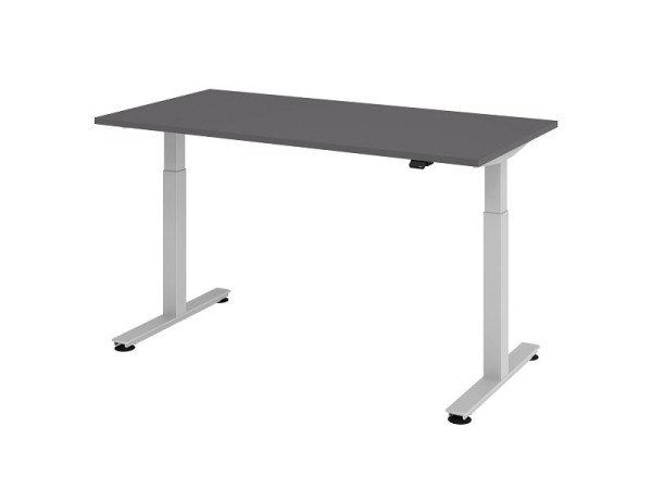 Hammerbacher elektrisch zit-sta bureau 160x80cm grafiet, werkhoogte 73 - 119 cm, VXMST16/G/S