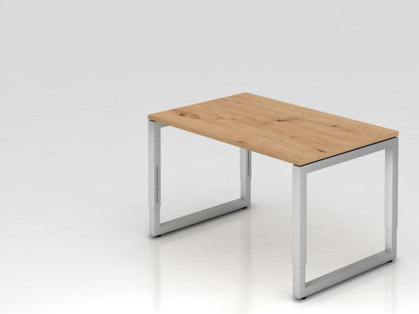 Hammerbacher bureau RS12, 120 x 80 cm, blad: knoestig eiken, 25 mm dik, 2 mm ABS rand, rechthoekige vorm met zwevend tafelblad, VRS12/R/S