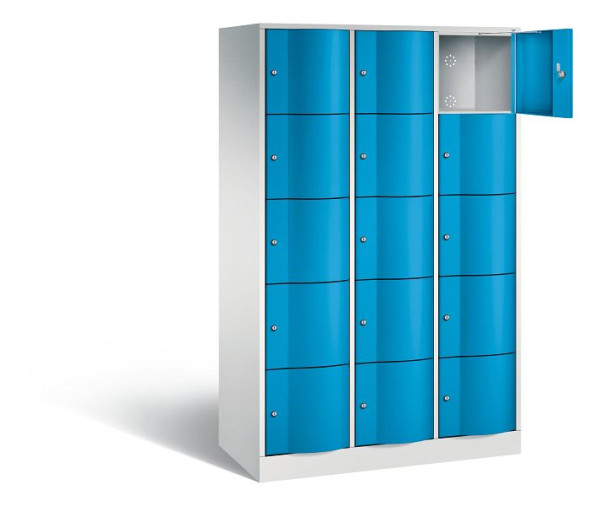 C+P lockerkast Resisto, H1950xB1148xD540mm, kleur: lichtgrijs / lichtblauw, 8570-372 S10000