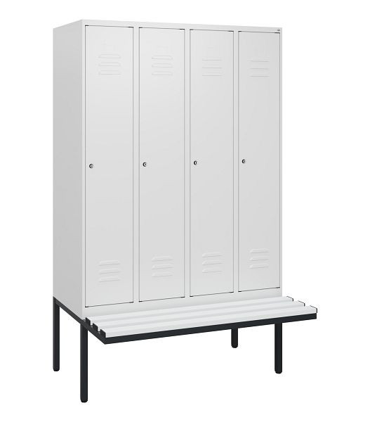 C+P Umkleidespind Classic PLUS, 4 Abteile, 1950x1200x815mm, 9016/9016, Zylinderschlösser, 0800405-40 S10059