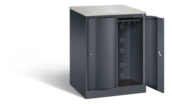 C+P XL lockerkast Resisto, H1077xB772xD640mm, kleur: zwart-grijs, 8271-273 S10032