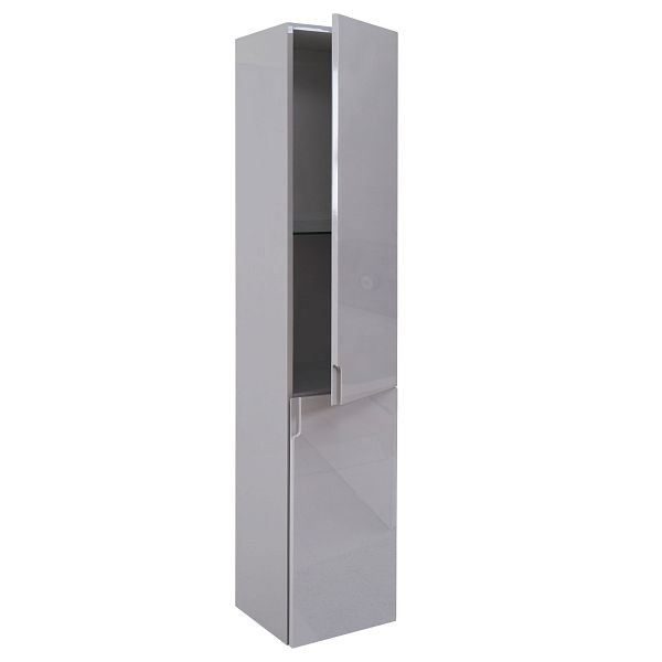 Mendler wandkast HWC-B19, midi kast hoge kast badkamer badkamermeubel, hoogglans 150x30cm, grijs, 57626