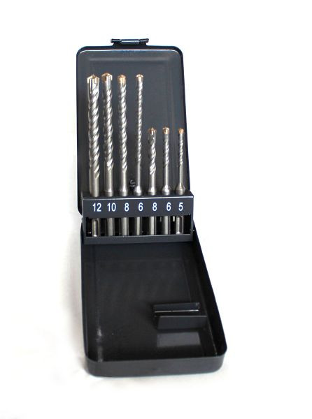 VaGo-Tools Boormachine SDS Plus 7-delige set dubbele helix + kruis Quadro, SDS-7_xv