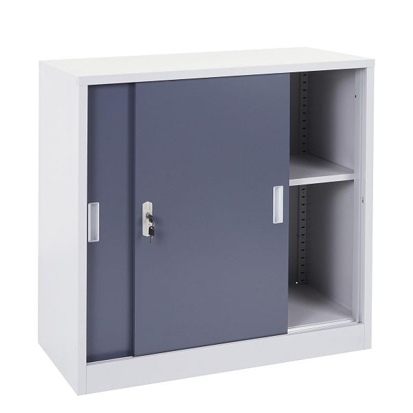 Mendler archiefkast Boston HWC-F41, stalen kast, met schuifdeuren 90x90x45cm, antraciet, 69589