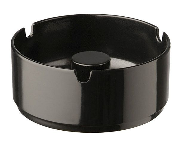 APS asbak -CASUAL-, Ø 9,5 cm, hoogte: 4,5 cm, melamine, zwart, 83616