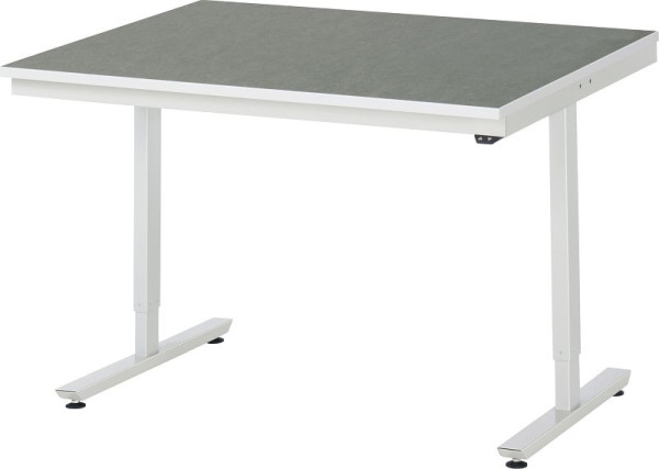 RAU werktafel serie adlatus 150 (elektrisch in hoogte verstelbaar), werkblad met linoleum/universele bekleding, 1250x720-1120x1000 mm, 08-AT-125-100-L