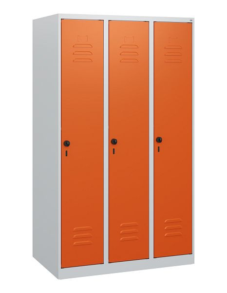 C+P Umkleidespind Classic PLUS, 3 Abteile, 1530x900x500mm, 7035/2004, Drehriegel, 0800005-30 S10030