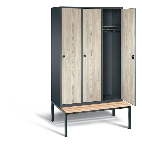 C+P garderobe Evolo, H2090xB1200xD815mm, kleur: antracietgrijs / Sen ash decor, 48050-32 S10465
