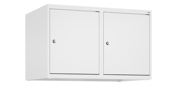 C+P Schrankaufsatz Classic PLUS, Aufsatzschrank, 9016/9016, Zylinderschlösser, 500x800x500mm, 2 Abteile, 080090-22 S10029