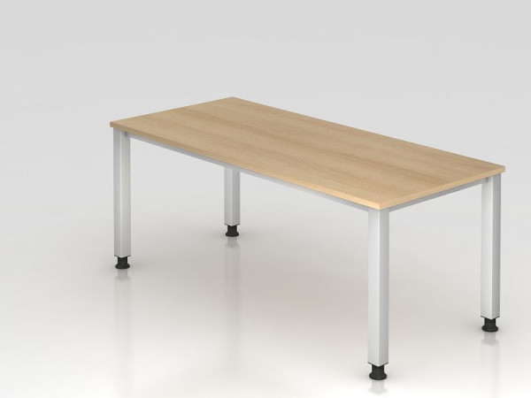Hammerbacher bureau 4-poots vierkant 180x80cm eiken, rechthoekige vorm, VQS19/E/S