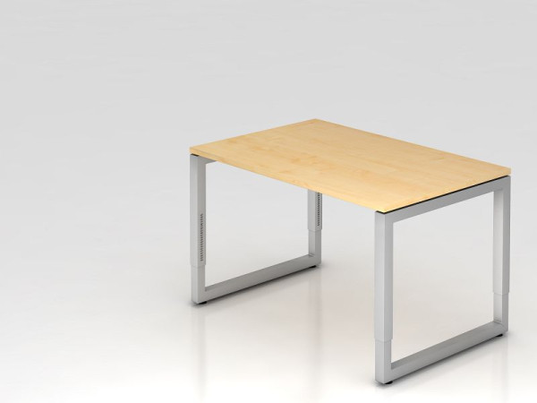 Hammerbacher bureau O-voet vierkant 120x80cm esdoorn, rechthoekige vorm met zwevend tafelblad, VRS12/3/S