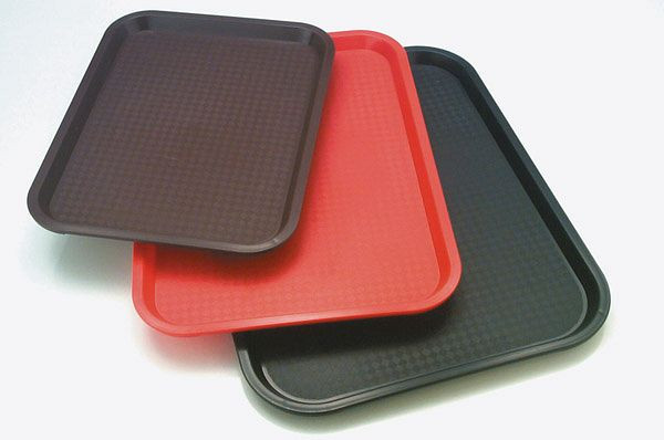 APS fastfoodbakje, 45 x 35,5 cm, hoogte: 2 cm, polypropyleen, zwart, 00541