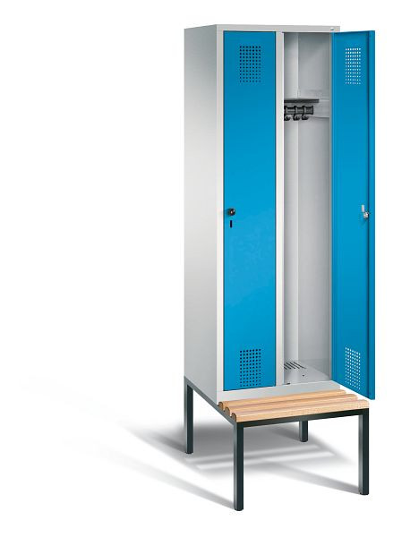 C+P garderobe Evolo, H2090xW610xD815mm, kleur: lichtgrijs / lichtblauw, 48050-20 S10042