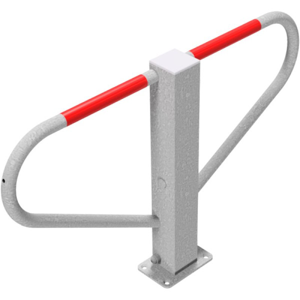 Stone HGS slagboom - opvouwbaar - met 8 mm driehoekige sluiting, voor pluggen, verzinkt met rode reflecterende lichtstrips, 40772