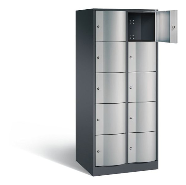 C+P XL lockerkast Resisto, H1950xW772xD640mm, kleur: zwart-grijs/wit aluminium, 8570-273 S10028