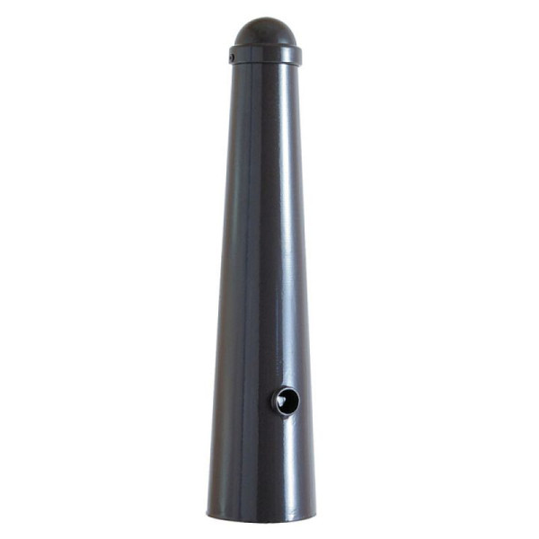 Stone Tuinpaal HGS, conisch Ø 168/96 mm met sierkap, met driehoekslot, DIN 3223/bodemsluiting, RAL 8019 antiekbruin, 1 oog, 40168fb8019-1