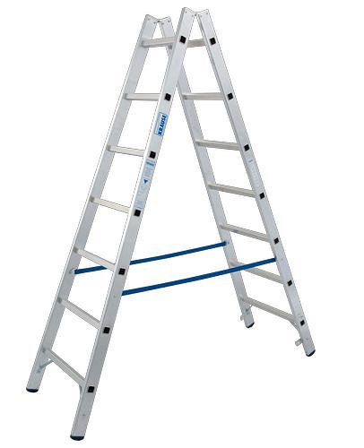 Krause sporten dubbele ladder, aluminium, 2 x 7 sporten, 257474