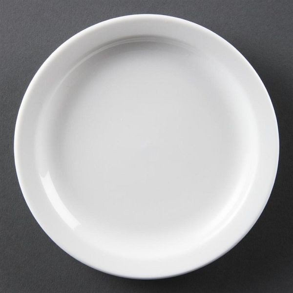 Olympia whiteware bord met smalle rand 15cm, pak van 12, CB486