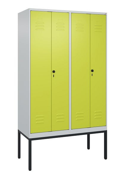 C+P Umkleidespind Classic PLUS SW, Gestell, 4 Abteile, 2120x1200x500mm, 7035/0024, Drehriegel, 0800327-40 S10010