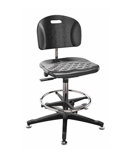 Dauphin werkstoel PU, vloerglijders, voetring, 266907