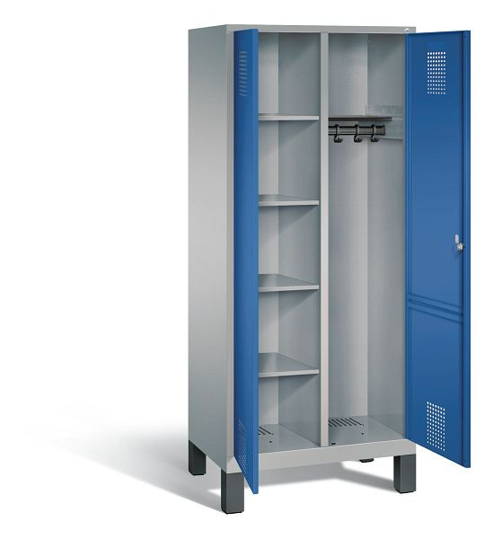 C+P reinigingsmiddelenkast Evolo, H1850xW810xD500mm, kleur: wit aluminium / gentiaanblauw, 48060-22 S10077