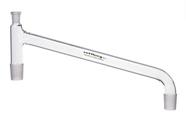 Rettberg destilleerbrug, 1x huls NS 14.5/23, 2x kegel NS 29/32, bruglengte ca. 350 mm, borosilicaatglas 3.3, 134062229