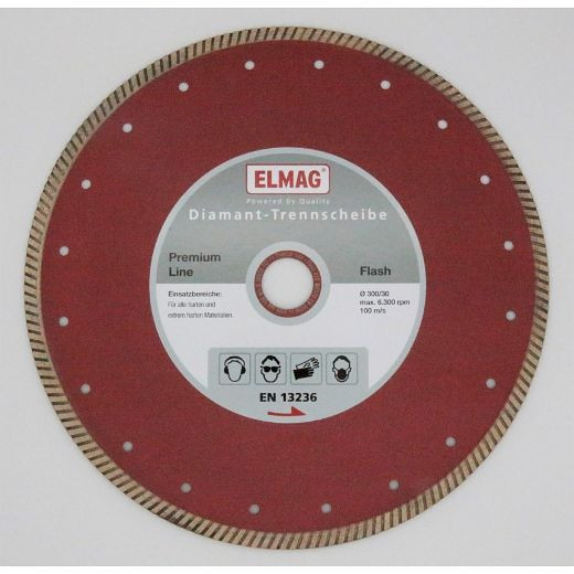 ELMAG diamantschijf 200 mm PREMIUM LINE - PORSELEIN STEENWARE, (voor extreem harde materialen), boring 25,4 mm (voor nat zagen), 61695