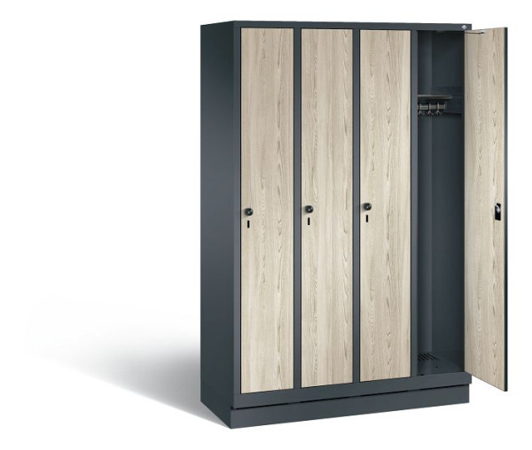 C+P garderobe Evolo, H1800xB1190xD500mm, kleur: antracietgrijs / Sen ash decor, 48020-40 S11087