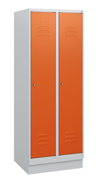 C+P luierkluis Classic PLUS, onderbouw, 2 vakken, 1630x600x500mm, 7035/2004, cilindersloten, 0800205-20 S10031