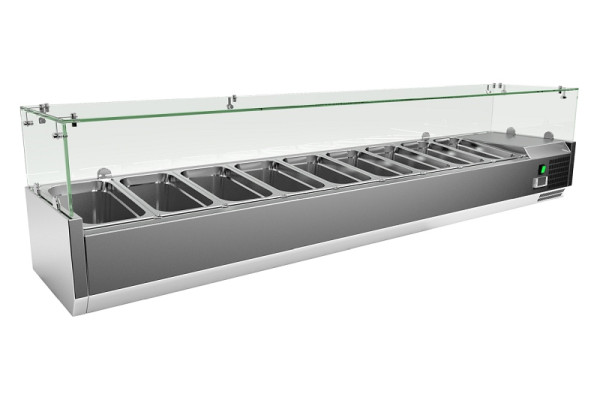 Gastro-Inox RVS koelvitrine 9x GN1/3, 209.205