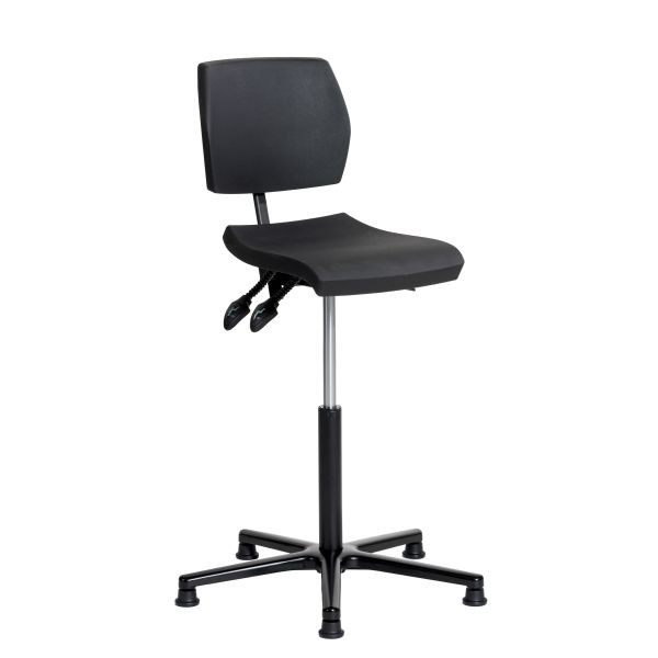 SOFAME werkstoel ERGOSLIM met glijders, zithoogte 56-82 cm, aluminium onderstel, W050100002