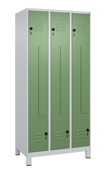 C+P Z-Spind Classic PLUS, C Z-Spind, Classic PLUS, Füße, 6 Abteile, 1950x900x500mm, 7035/6011, Drehriegel, 080013-306 S10006