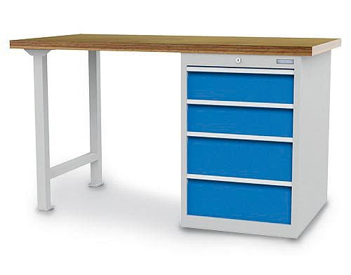 Bedrunka + Hirth rij werkbank R 18-24, 2x150, 2x200 mm, lade volledig uittrekbaar 100%, 1500 x 750 x 859 mm, 03.15.580.4V