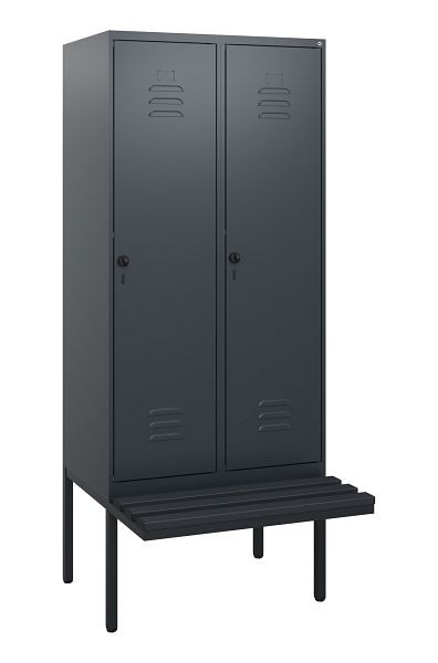 C+P Umkleidespind Classic PLUS, 2 Abteile, 1950x800x815mm, 7016/7016, Drehriegel, 0800405-22 S10042