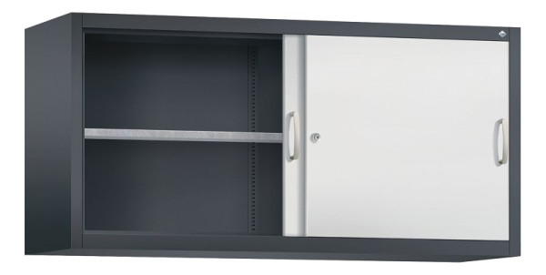 C+P bovenkast Acurado, H790xW1600xD500mm, kleur: zwartgrijs/lichtgrijs, beugelgreep, 2 niveaus, 2155-09 S10041