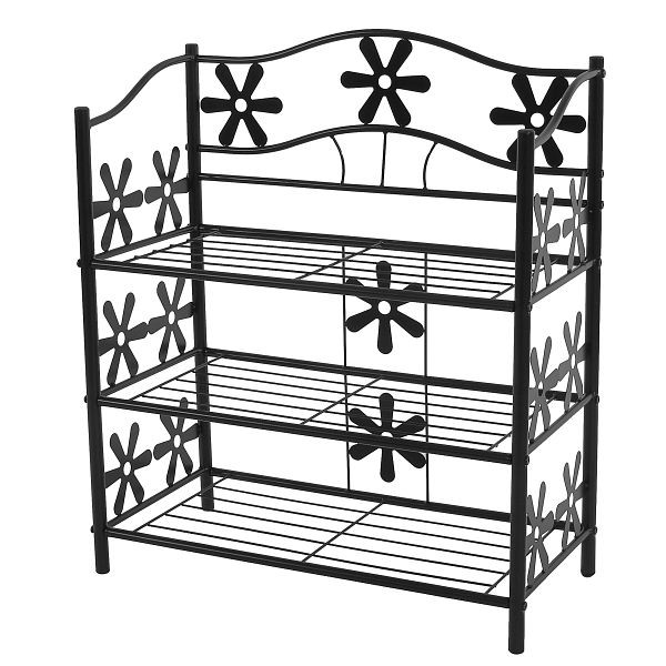 Mendler plank metalen boekenplank schoenenrek staande plank Geneva, 3 planken, hoogte 70cm, 29367