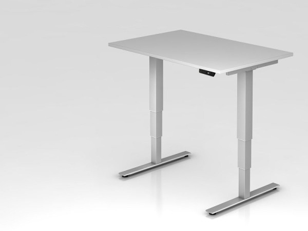 Hammerbacher elektrisch zit-sta bureau 120x80cm grijs, werkhoogte 63,5 -128,5 cm, VXDSM12/5/S