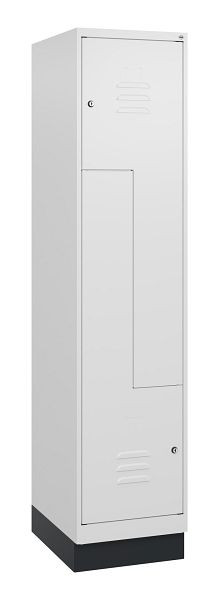 C+P Z-Spind Classic PLUS, Sockel, 2 Abteile, 1800x400x500mm, 9016/9016, Zylinderschlösser, 0800237-122 S10029