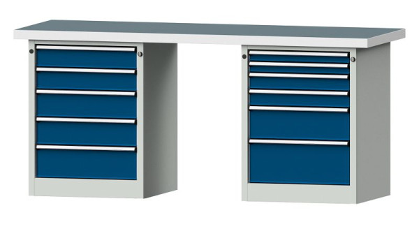 ANKE werkbanken combinatie werkbank, model 841 V, 2000 x 700 x 900 mm, RAL 7035/5010, UBP 50 mm, 415.123