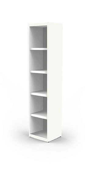 Kerkmann enkele plank 5 OH, vorm 5, B 410 x D 355 x H 1860 mm, wit, 13438210