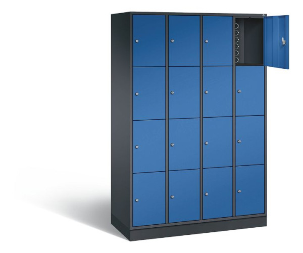 C+P lockerkast Intro, H1950xB1220xD490mm, kleur: zwart-grijs, 8470-401 S10126