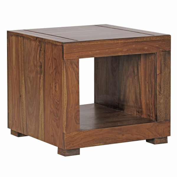 Wohnling salontafel MUMBAI massief sheeshamhout 50 cm breed, donkerbruin landhuisstijl ontwerp, WL1.216