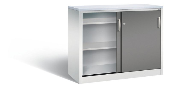 C+P dressoir met schuifdeuren Acurado, H1000xB1200xD500mm, kleur: lichtgrijs / vulkaangrijs, beugelgreep, 2056-00 S10099