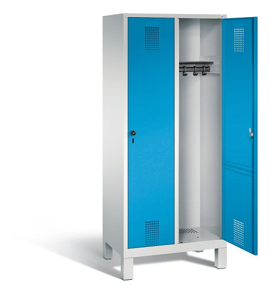 C+P garderobe Evolo, H1850xW810xD500mm, kleur: lichtgrijs / lichtblauw, 48010-22 S10001
