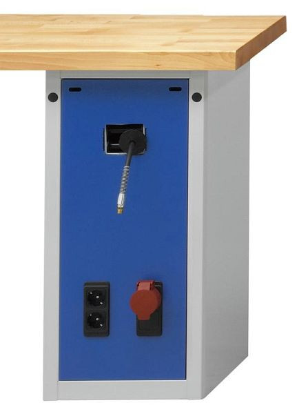 ANKE energieblok energievoorziening; 380x615; 1xDoppelsteckdose; 1xCEE-aansluiting met deksel; Slanghaspel perslucht 12m lang, aansluiting 1/4 ''
