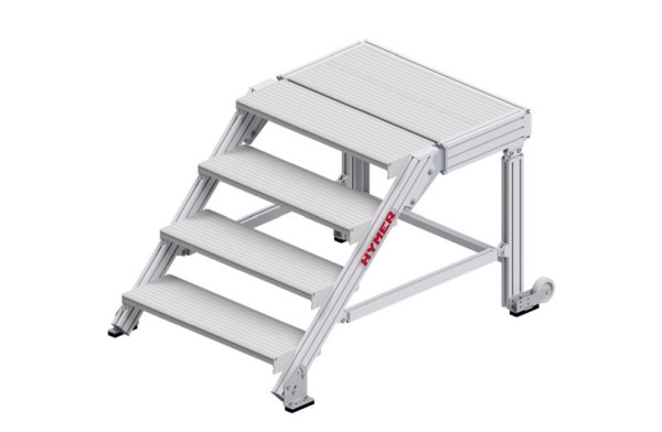 HYMER-trapplatform volgens DIN EN 14183, tredebreedte 800 mm, 4 treden, stahoogte 0,80 m, 68840804